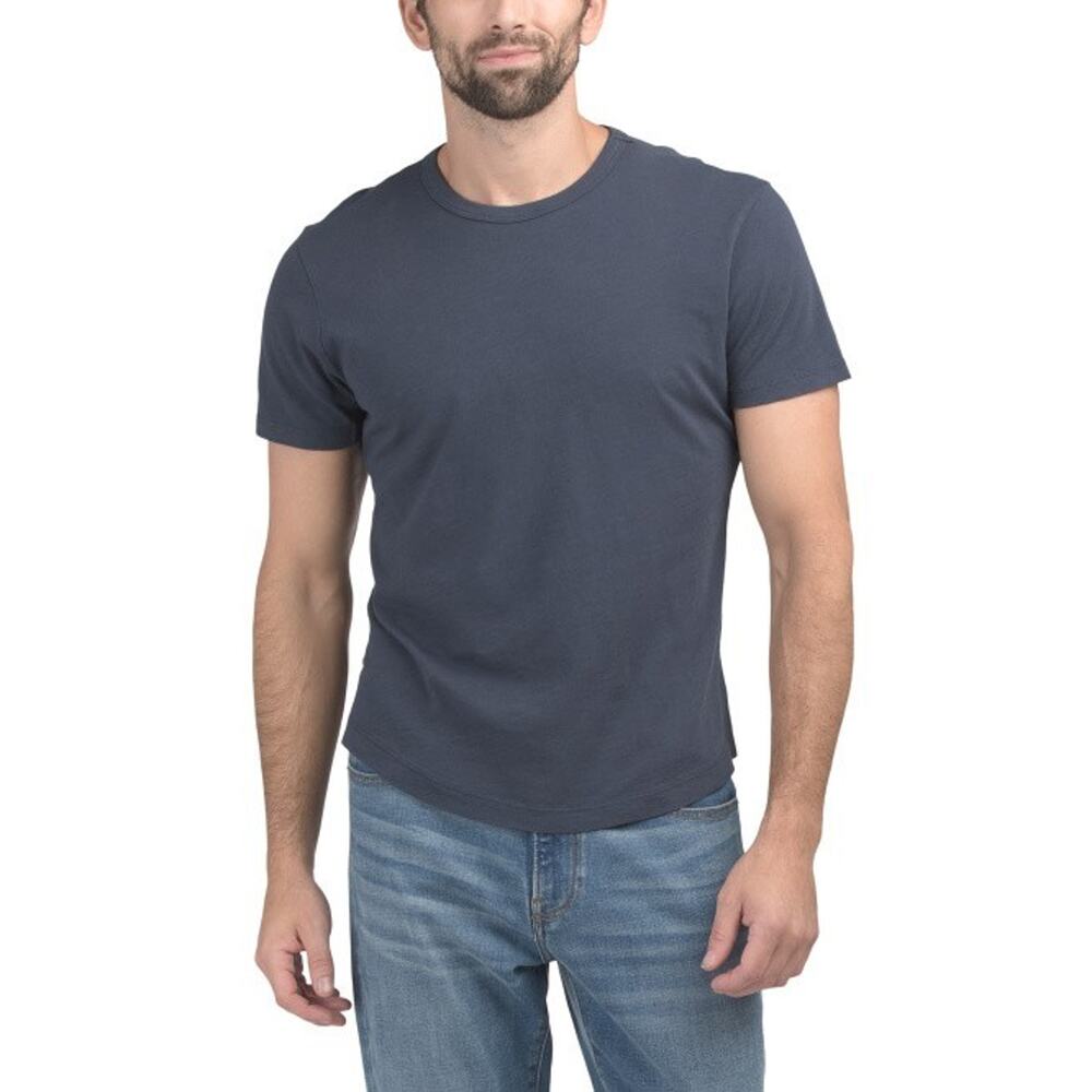 Buck Mason Slub Curved Hem Short Sleeve Tee XS Midnight Blue Men's T-Shirt
